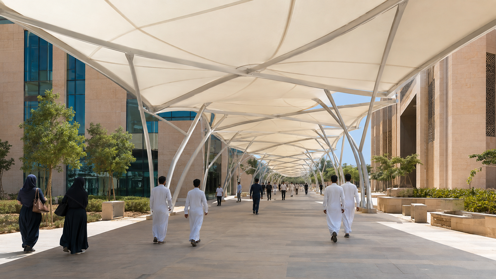 مظلات ممرات الجامعات والكليات