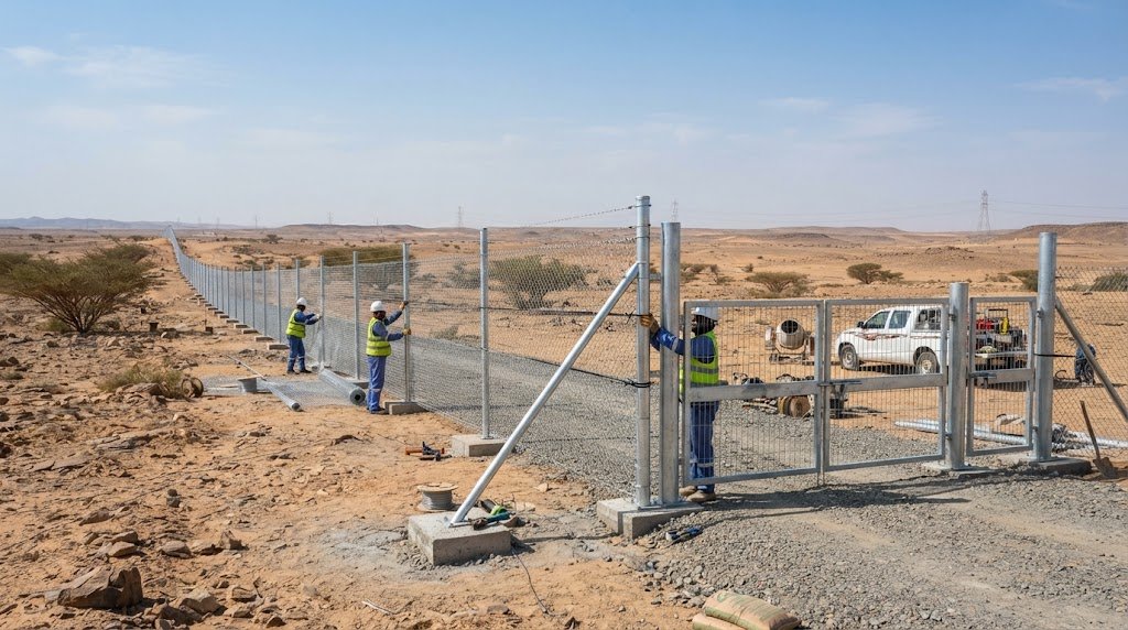 تسوير وتحويش الأراضي بالشبك والأسلاك الحديدية