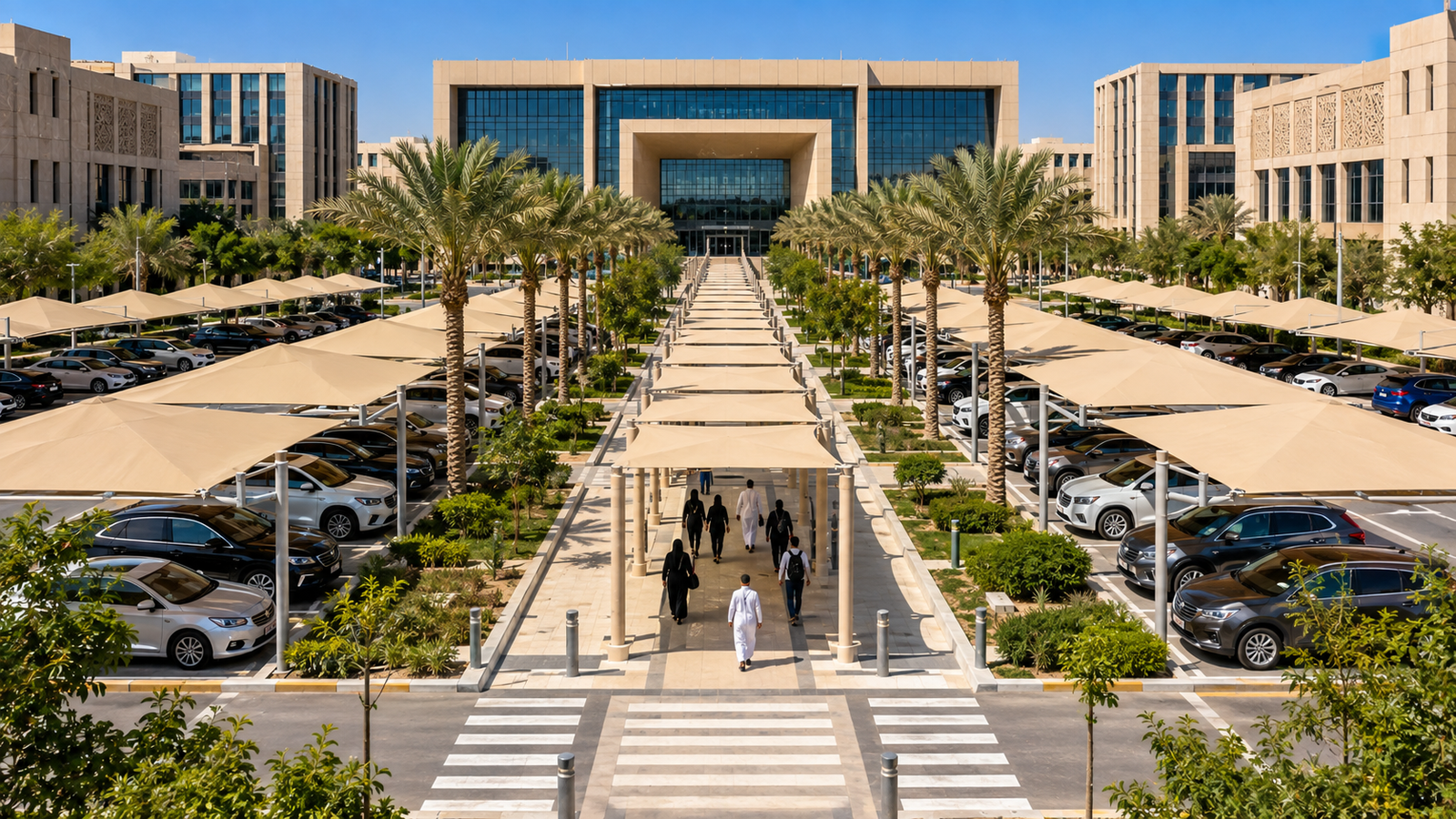 مظلات المواقف وممرات المشاة للجامعات والمدارس