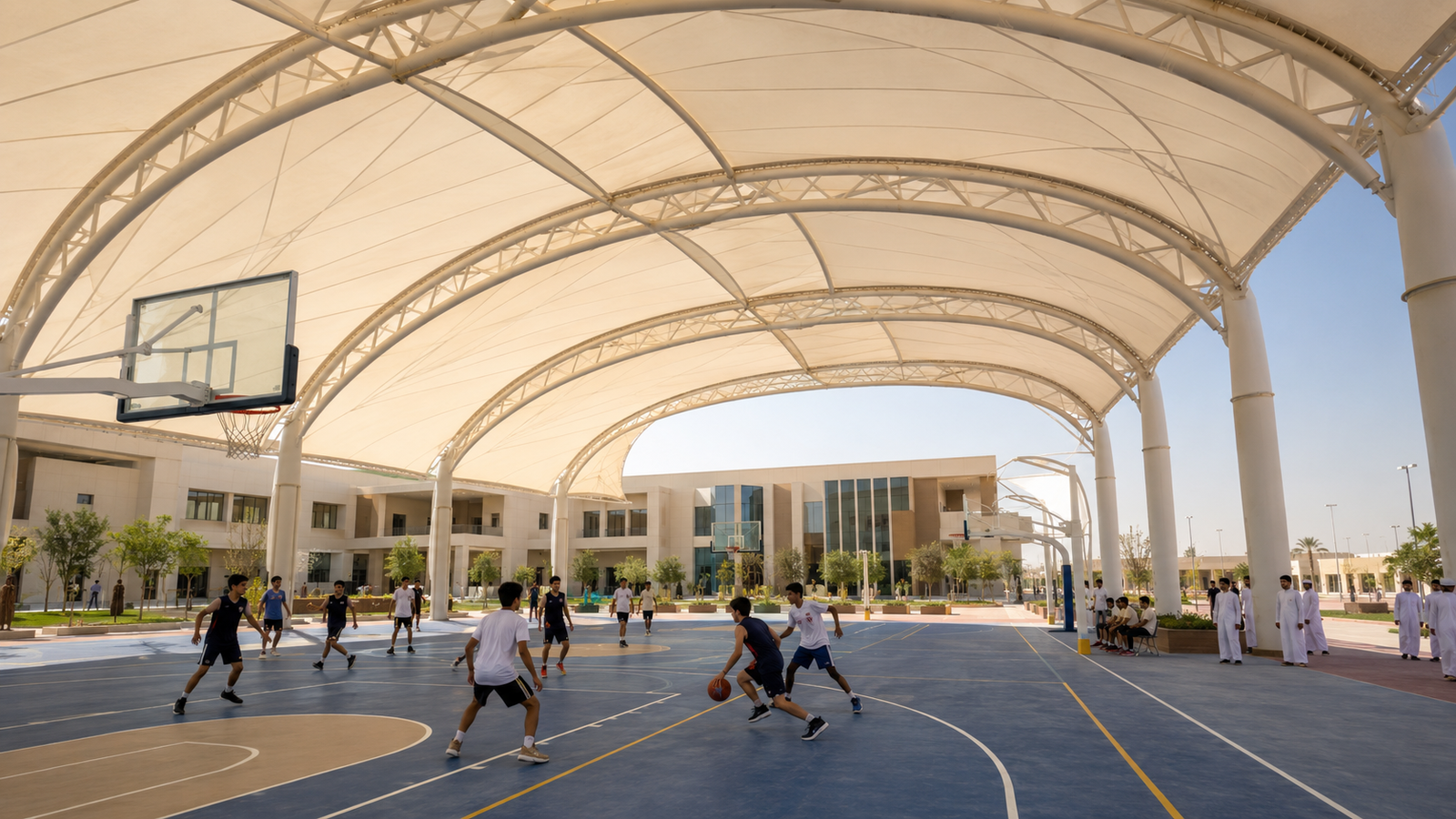 مظلات الملاعب والساحات الرياضية للمدارس