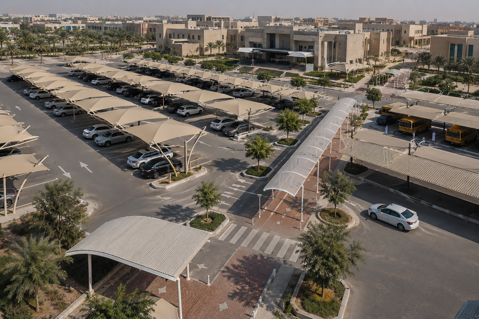 مظلات مواقف السيارات للمدارس